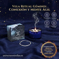 Vela Ritual Géminis: Claridad Mental, Ingenio y Pulsera de Gemas Naturales